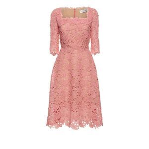 Oscar De La Renta Floral Guipure Lace Midi Dress size 6
